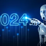 Robot pointing to 2024