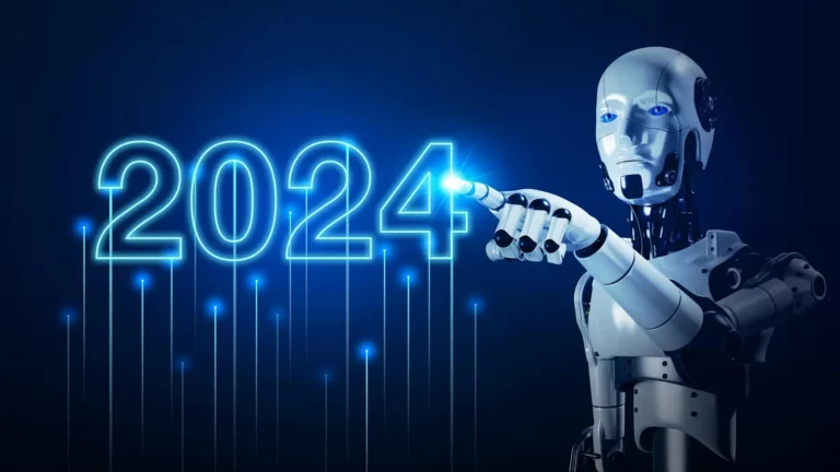 Robot pointing to 2024